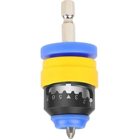 Support de Bits de Tournevis avec Butée de Profondeur Réglable sur 7 Niveaux, Adaptateur Magnétique Hexagonal pour Visseuse (1/4)