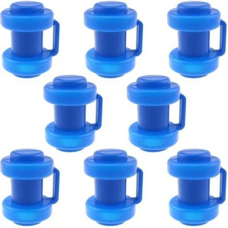 Set mit 8 Trampolinstangenkappen, Netzstangenendkappen, blauen Trampolinrohrendkappen, 70 mm/2,75 Zoll PP-Kunststoffendkappen, geeignet für alle Arten von Trampolinen (1/5)