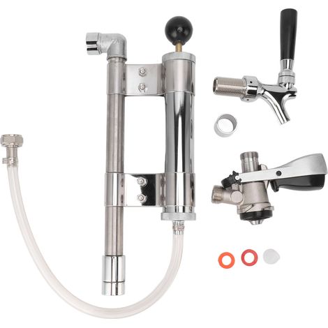 8 cm ensemble pompe à bière en acier inoxydable étanche, robinet type D pour fût, convertisseur de tirage pour pique-nique fête mariage (1/5)