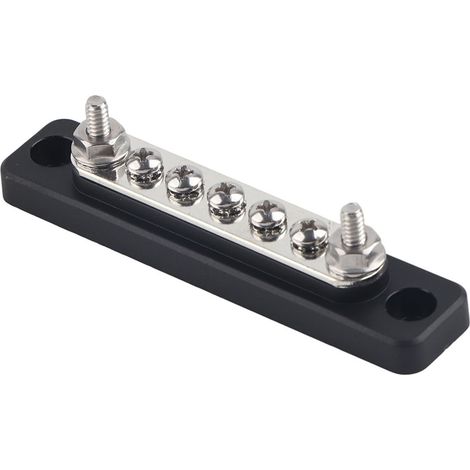 Set aus 2 x 5-poligen Sammelschienen, elektrischer Verteilerblock mit Schraubklemmen, 2 Gewindestangen, AC 300 V / DC 48 V, für Schalttafel und Anschluss (1/5)