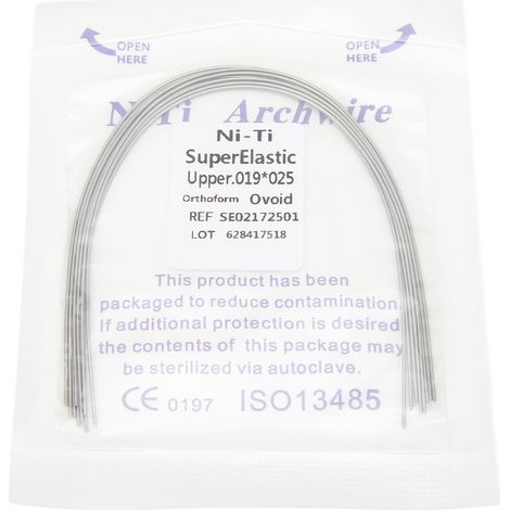Fil orthodontique rectangulaire 50 pièces, fil d'arc dentaire 0.019 x 0.025 pouce, accessoire de remplacement pour appareil dentaire, arc supérieur, orthodontie (1/5)