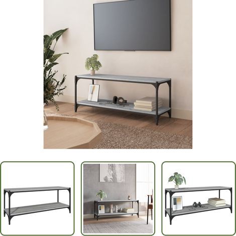Meuble tv bois d'ingénierie - Meuble TV Sonoma gris 100x33x41 cm Bois d'ingénierie et acier (1/5)