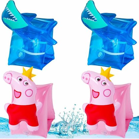 Green Mobility-Brassard Enfant Bouée Gonflable Requin Pig Brassard Piscine Ceinture Piscine Enfants Gonflable pour Piscine 2 Paires (1/5)