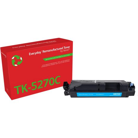 Everyday Rigenerato Toner di Xerox Ciano compatibile con Kyocera TK-5270C Capacità standard