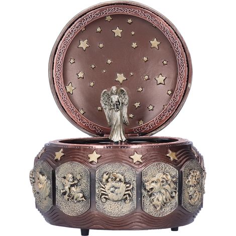 Drehbare Spieluhr mit 12 Sternbildern, Geburtstags- und Weihnachtsgeschenk – Kupferfarbenes Sternbild Waage, Schloss im Himmel (1/5)