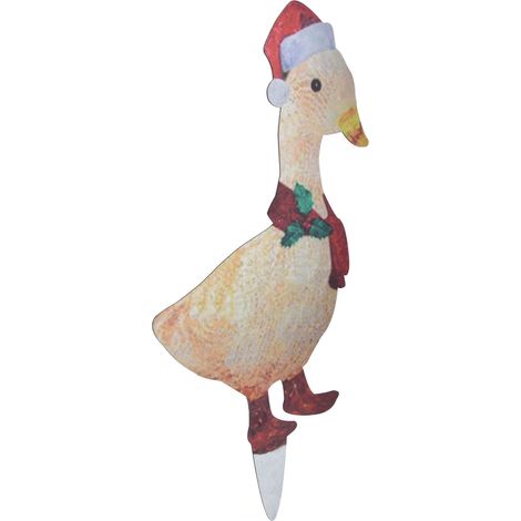 Piquet de canard lumineux pour jardin avec guirlande décorative, ornement extérieur métallique éclairé (1/5)