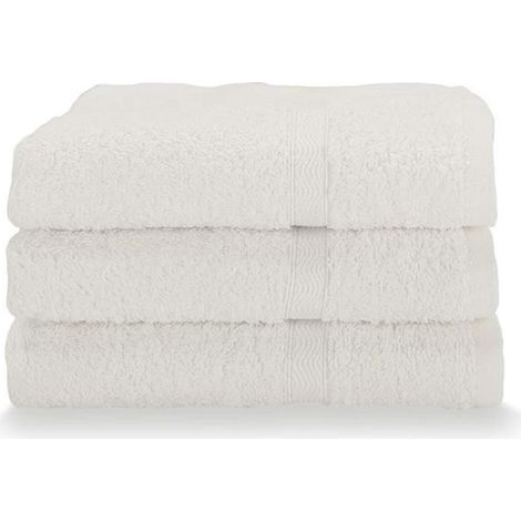 Lot de 3 Serviettes invité en Pur Coton hydrophile - 40x60 cm - Gris SERVIETTE DE BAIN (1/5)