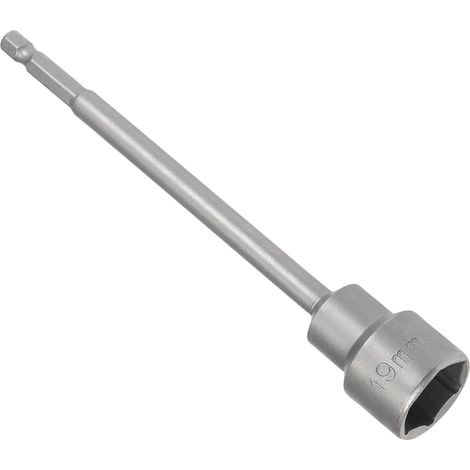 Embouts magnétiques pour écrous, douille 19 mm tige hexagonale 1/4", clé à douille longue acier CR-V pour réparation automobile