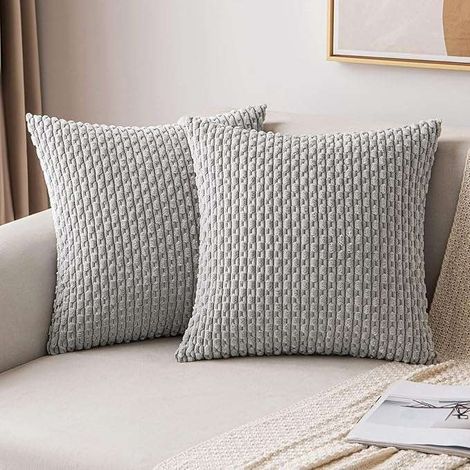 Federe decorative 40x40 cm, set da 2, colore grigio chiaro.