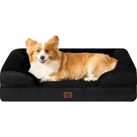 Hundebett Orthopädisches Memoryfoam L 91 x B 68 x H 17 cm Schwarz (1/5)