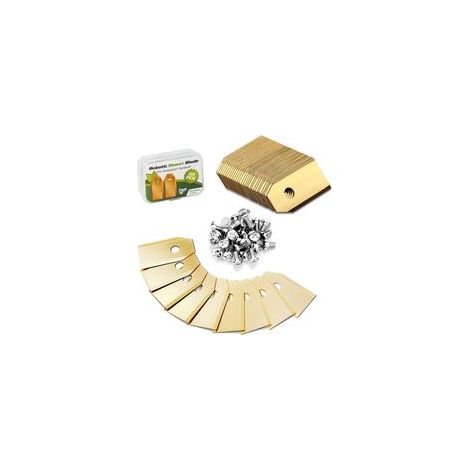 Lame Robot Tondeuse, 30 Lames de Rechange Universelles, Couteau de Rechange pour Tous les Tondeuses à Gazon Robotiques Husqvarna Automower, Gardena, Yardforce (3 g - 0,75 mm) avec Vis H716