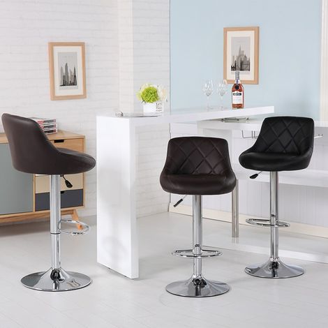 2 x Taburete de Bar, Silla de Cocina Moderna, Negro (1/5)