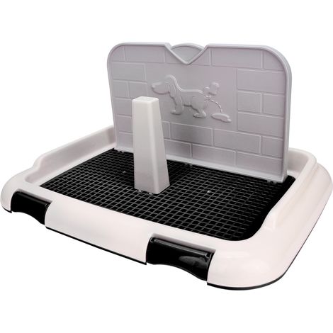 Toilettes d'intérieur pour chien, toilettes pour chiot, barrière anti-fugue pour chat, bac à litière pour chien à miction programmée, noir (1/5)