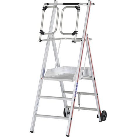 HYMER - PIRL Protect avec portillon - 3 à 8 marches – Plateforme 0,70 à 1,85 m - Hauteur de plancher 0,70m (1/8)