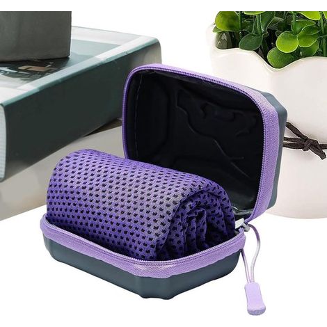 Asciugamano rinfrescante istantaneo - Assorbimento immediato - Ultra-alta temperatura - Microfibra a rapido raffreddamento - 30x80 cm - Viola (1/5)