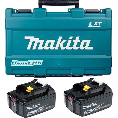 2 x Genuine Makita BL1830 18v 3.0ah Li-Ion LXT Lithium Ion Battery + Carry Case (1/5)
