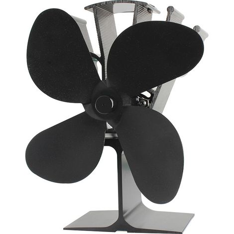 Ventilatore a 4 pale per stufa a legna/camino, alimentato a calore, con accensione rapida, circolazione silenziosa dell'aria calda ed efficiente risparmio di combustibile.