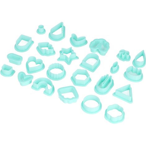 24 couteaux de découpe pour pâte polymère, outils de découpe et moules pour la fabrication de bijoux et de boucles d'oreilles. (1/5)