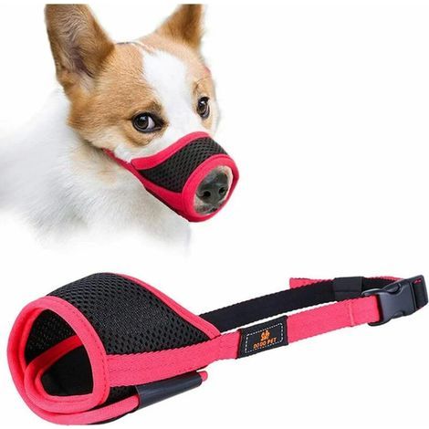 Bozal para chihuahua, bozal para perro, bozal de tela con hebilla ajustable, transpirable, previene mordiscos, masticación y ladridos. (1/5)
