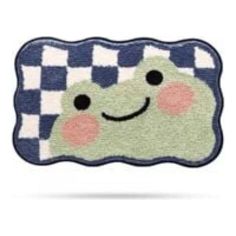 (400 × 600 × 30 mm) Cute Frog Bathroom Rug, Super Soft, Absorbent, Machine Washable, Non-Slip Mat, Suitable for Bathtub, Shower and Bathroom (1/5)