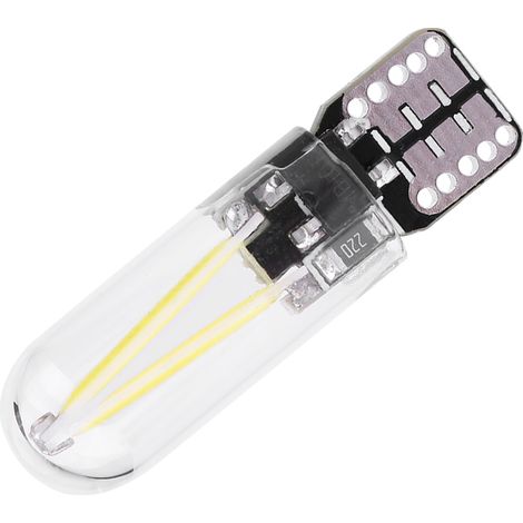 Ampoules LED 12V pour voiture, ampoules LED à filament T10 (vendues par lot de 10) (lumière blanche) (verre non décodé) (1/4)
