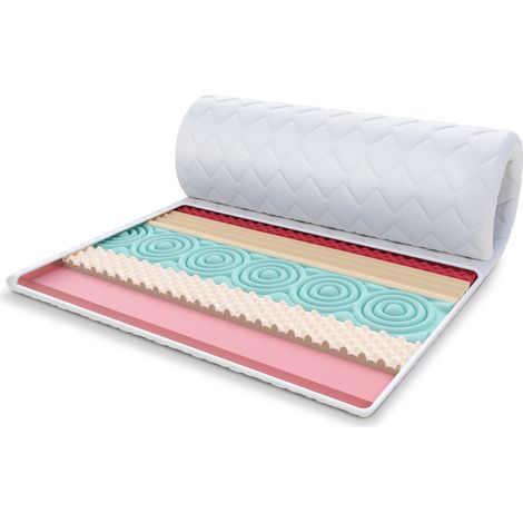 Topper 6x100x200 cm Matratzenauflage mit HR-Schaum Matratzenschoner VISCO H2 H3 (1/5)