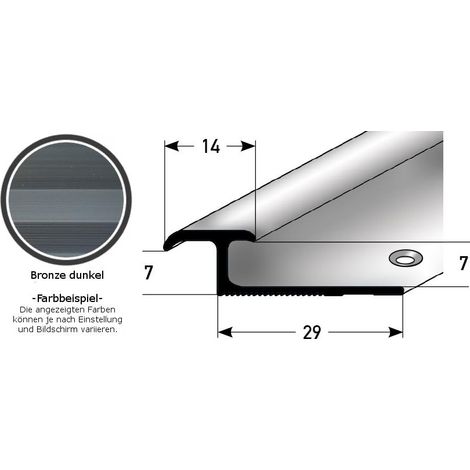 Einschubprofil "Leicester" für Laminat, 3 - 7 mm Einfasshöhe, Aluminium eloxiert, gebohrt-bronze dunkel-1000-7