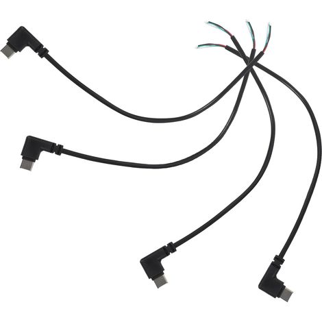 Câble USB-c Coudé 90 Degrés Noir en PVC, Lot de 4 Pièces  Transfert de Données et Alimentation, Connexion Pratique, Prise Mâle Usb-c, Fil Nu à 4 Broches (1/5)