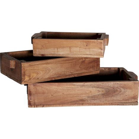 Boîte Akviran ethnique en acajou - Bois acajou naturel vintage (1/4)