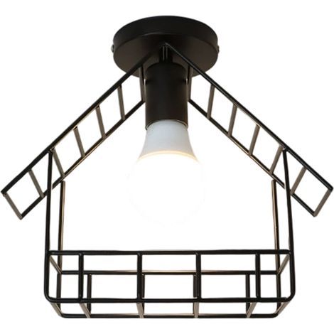 Plafonnier - Plafonnier noir style cottage romantique - Lampe tricolore (1/5)