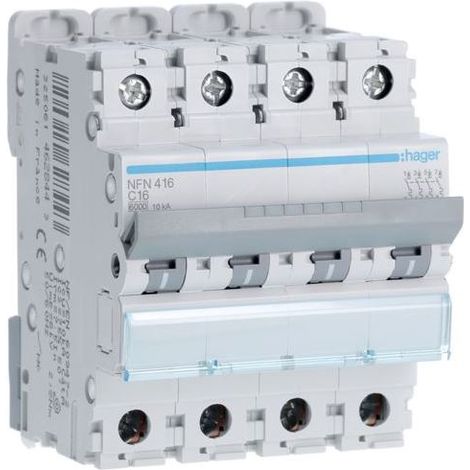 Hager NFN416 Tertiärleistungsschalter 4P 16A