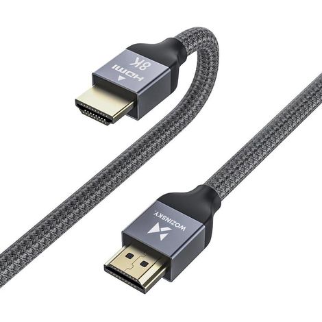 Cavo HDMI 2.1 8K 60 Hz 48 Gbps 4K 120 Hz 2K 144 Hz 1 m argento (1/5)
