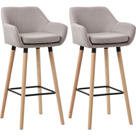 2er Set Barhocker Grant mit Stoffbezug taupe (1/5)