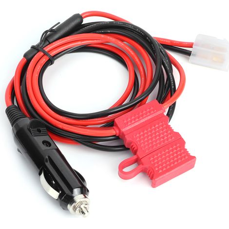 12-V-Autoradio-Stromkabel, 1,5 m, 2-poliger T-Stecker für Zigarettenanzünder, kompatibel mit Kenwood TM-201B (1/5)