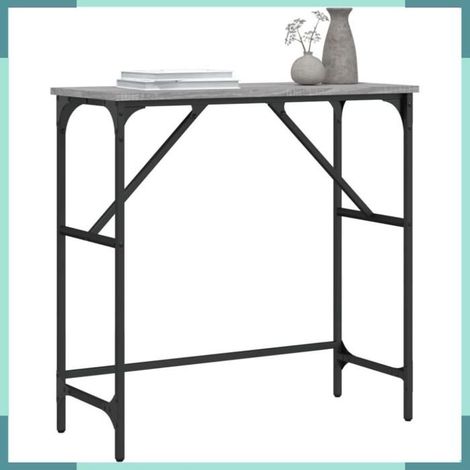 834063 Table console sonoma gris 75x32x75 cm bois d'ingénierie (1/5)