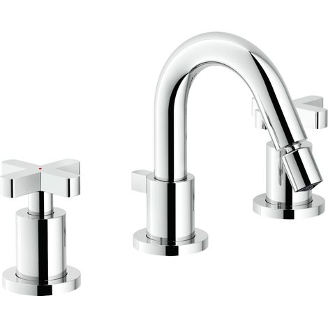 Mélangeur bidet 3 trous bec pivotant Nobili Lira LR116215/1CR Chromé - Vidage automatique 1"1/4 (1/3)