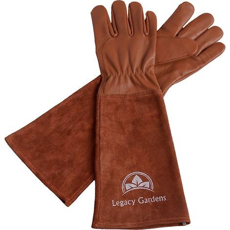Gants de jardinage en cuir pour homme et femme Gants de travail de jardin résistants aux épines et aux coupures avec gants longs et résistants Convient pour les buissons épineux (1/4)
