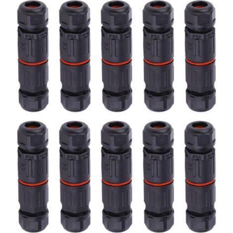 Câble électrique étanche IP68, connecteur à 3 broches, prise extérieure, 0,5 mm² 2,0 mm², 10 pièces (1/5)