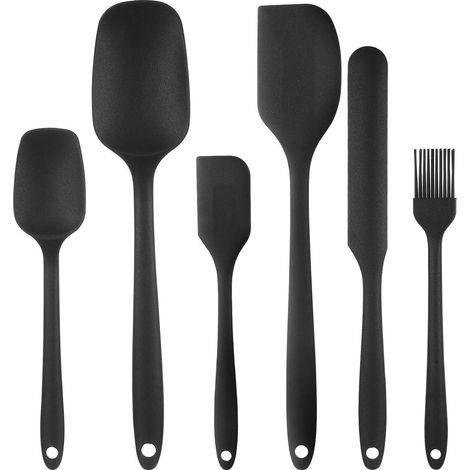 6er Set Silikonspatel hitzebeständig & antihaft Küchenhelfer für Backen & Kochen