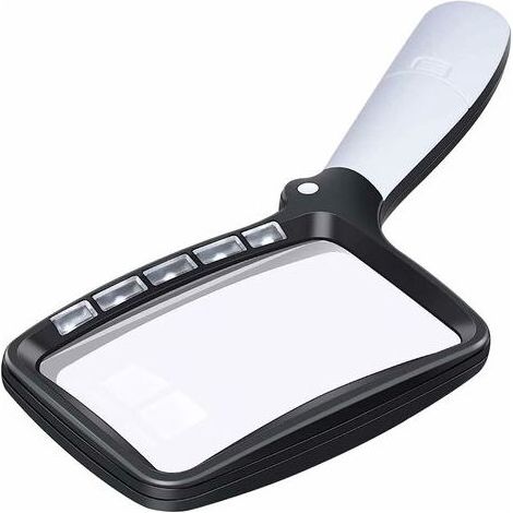 Beleuchtete Leselupe, 3-fach vergrößernde Lupe mit 5 LEDs, faltbar, ideal mit 2 Modi für Senioren, Kinder, Hobbys, Bastelarbeiten und Uhrmacher (1/4)