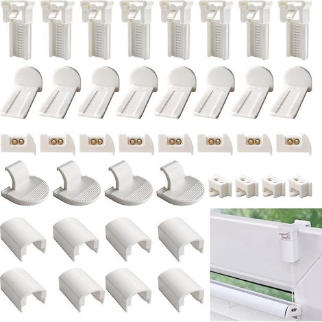Ensemble de 40 accessoires pour rideaux plissés, pièces de rechange et d'usure pour rideaux plissés de 20 mm (1/5)
