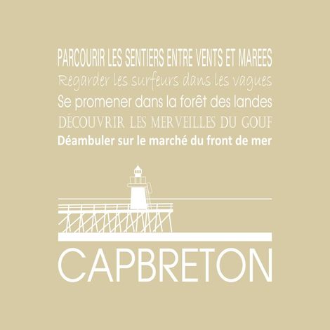 Tableau sur toile Capbreton beige 30x30 cm - Impression sur Toile Murale Décorative - Image imprimée en HD sur Toile - Toile sur Châssis en Bois FSC - Fabriqué en France