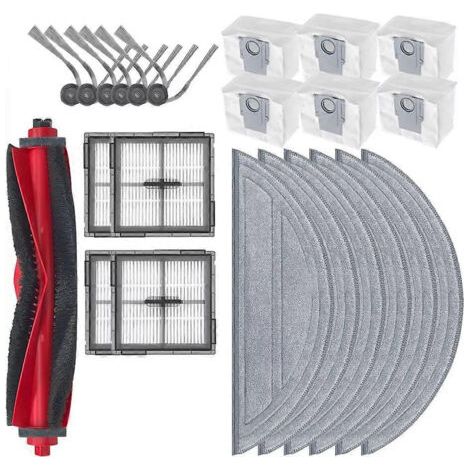 Pièces détachées pour Roborock Q10 S5/Q10 S5+/Q10V/Q10V+/Q10 VF/Q10 VF+/S8 Pro Plus : filtre de brosse principale, chiffon de nettoyage et sac à poussière (1/5)
