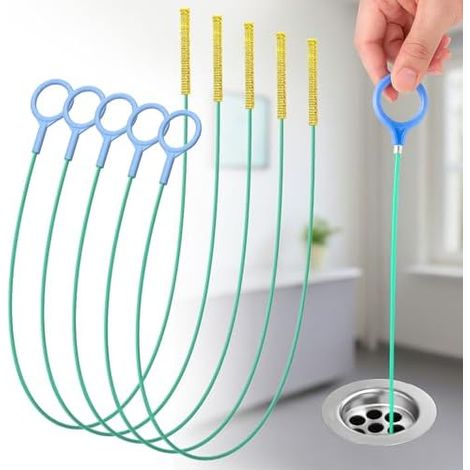 5 Pièces, Furet Déboucheur de Tuyaux Drainage, 90 cm, Brosse Nettoyage en Acier Inoxydable Anti-Rupture, Gouttières, Nettoyeur Canalisations Réutilisable -