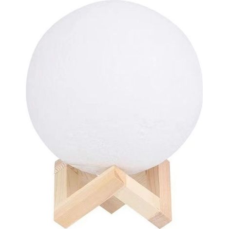 8 cm lune lampe LED veilleuse alimenté par batterie avec support lampe étoilée chambre décor veilleuses enfants cadeau lune lampe blanc (1/4)