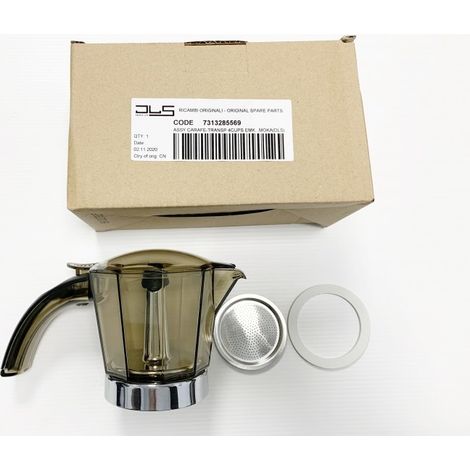 ALICIA DE LONGHI CARAFFA 4 TAZZE + GUARNIZIONE + FILTRO KIT RICAMBIO ORIGINALE (1/4)