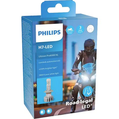 Philips Scheinwerferlampe H7 LED Ultinon Pro6000 für Motorräder Scheinwerferlampe (1/5)