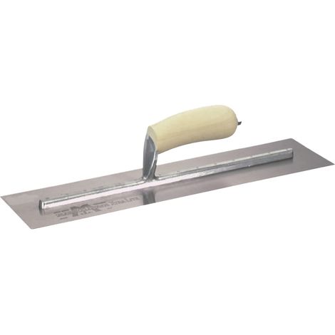 Marshalltown MXS66 16 x 4 Inch Carbon Steel Cement Trowel with Wooden Handle for Finishing and Smoothing