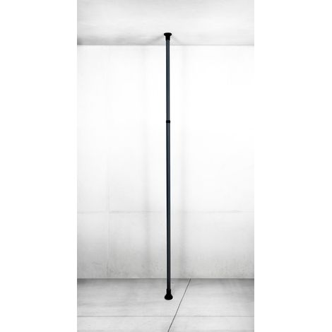 WENKO Asta principale Herkules, per estendere il sistema telescopico corrispondente in metallo da fissare tra il soffitto e il pavimento, piedini antiscivolo, altezza regolabile da 165 a 300 cm, nero