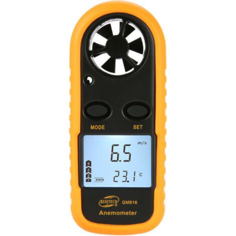 Anémomètre numérique GM816, jauge de vitesse du vent, compteur LCD, débit d'air portatif, thermomètre (1/4)